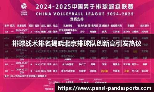 排球战术排名揭晓北京排球队创新高引发热议